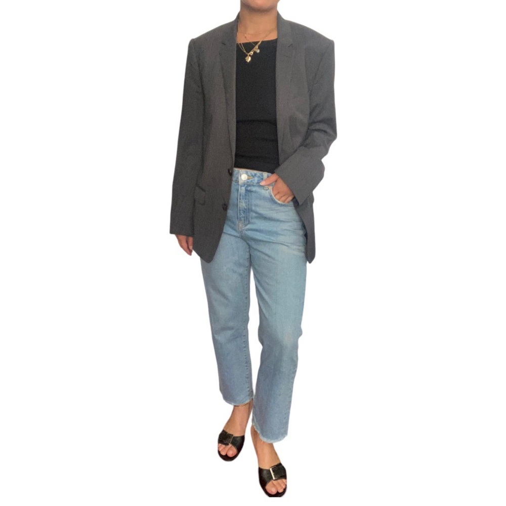 H&M High Waisted Cropped Straight Leg Denim Size US 4